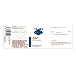 BioCare Lactase Enzyme 60 Capsules